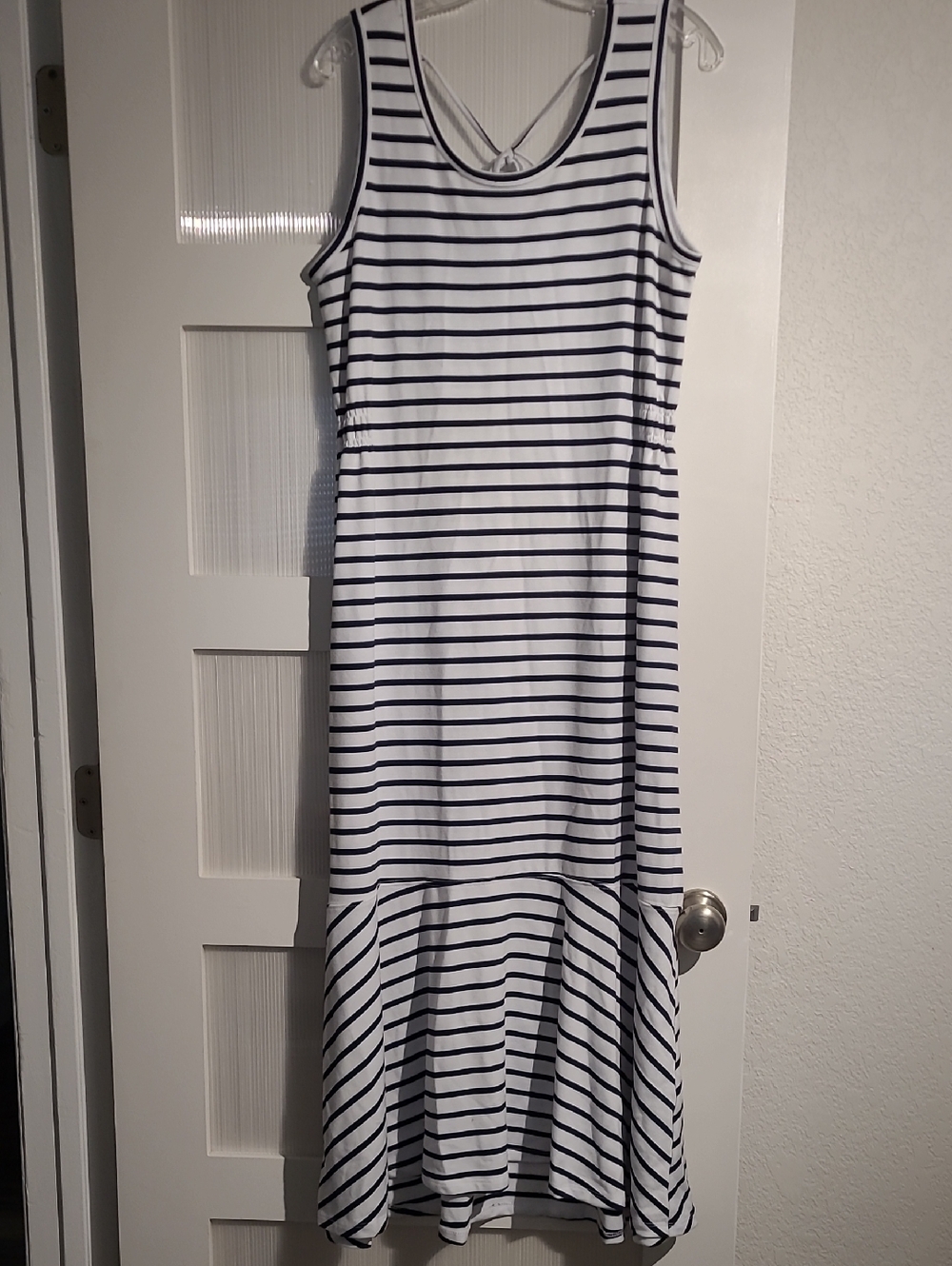 sundays Navy and White Striped Maxi Dress